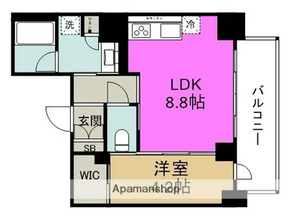 サクラティアラ新梅田(1LDK/3階)の間取り写真