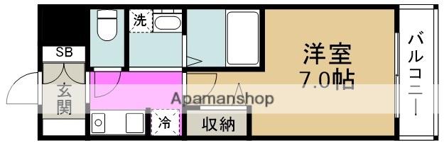 嵜本レジデンス福島(1K/4階)の間取り写真