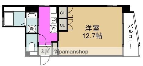 K・H・E(1K/2階)の間取り写真