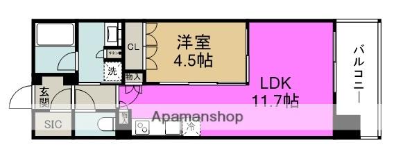 ブランズ大阪福島(1LDK/11階)の間取り写真