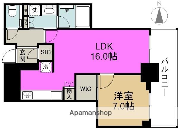 グランドメゾン新梅田タワー THE CLUB RESIDENCE(1LDK/7階)の間取り写真