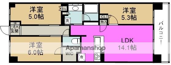 ジオ福島野田 THE MARKS(3LDK/11階)の間取り写真
