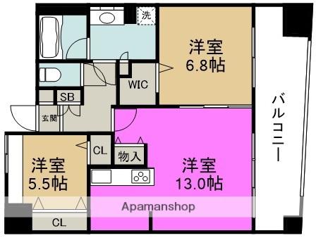 ペルル堂島(2LDK/12階)の間取り写真