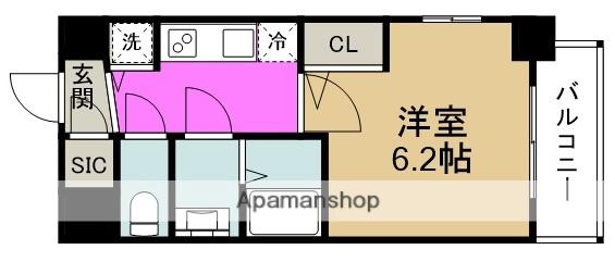 アドバンス西梅田ビオス(1K/6階)の間取り写真