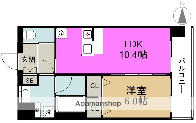 DIMUS福島(1LDK/7階)の間取り写真