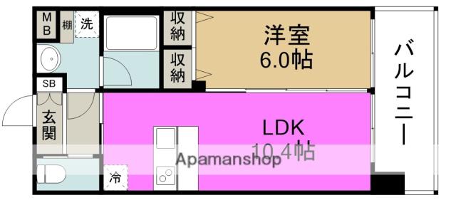 DIMUS福島(1LDK/5階)の間取り写真