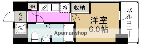 エスリードレジデンス梅田フロント(1K/7階)の間取り写真