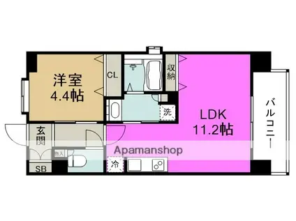 GLUCKMAISON/S-EBIE XI(1LDK/2階)の間取り写真