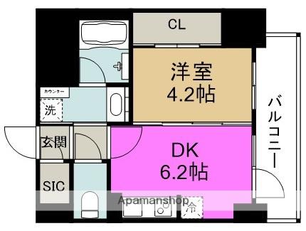 エステムコート大阪福島Ⅱレイヤー(1DK/14階)の間取り写真