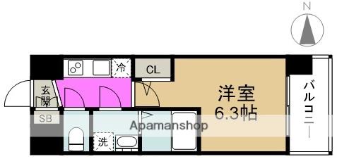 エスリードレジデンス大阪福島イースト(1K/7階)の間取り写真