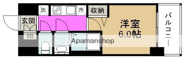 プレサンス海老江ジャルダン(1K/4階)の間取り写真