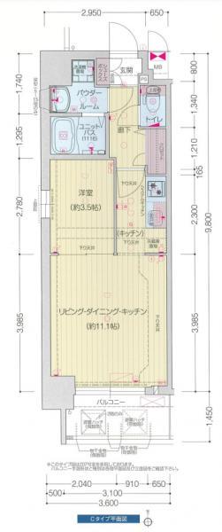 プレサンス堺筋本町エグゼブラン(1LDK/10階)の間取り写真