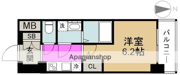 リヴェント福島(1K/11階)の間取り写真