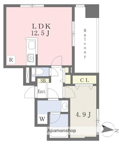 フロレシエンテ梅田北(1LDK/3階)の間取り写真