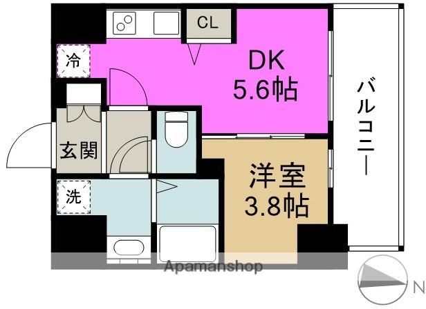 リヴェント福島野田(1DK/3階)の間取り写真