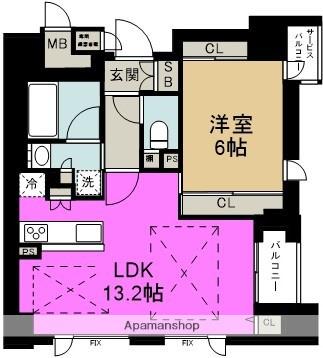 エステムコート南堀江Ⅳレイズ(1LDK/11階)の間取り写真