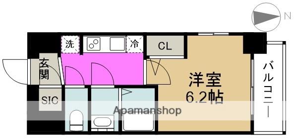 アドバンス西梅田ビオス(1K/6階)の間取り写真