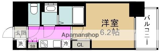 ALIVIS福島海老江(1K/2階)の間取り写真