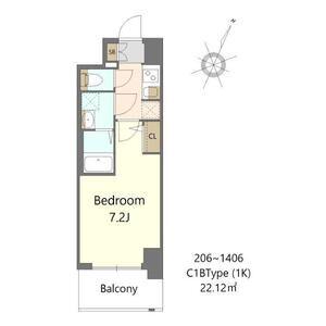 S-RESIDENCE大和田ALINE(1K/12階)の間取り写真