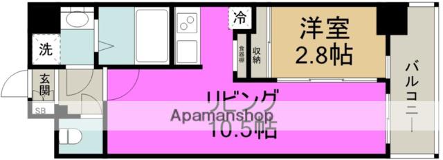 ワールドアイ大阪フェリーチェ(1LDK/14階)の間取り写真