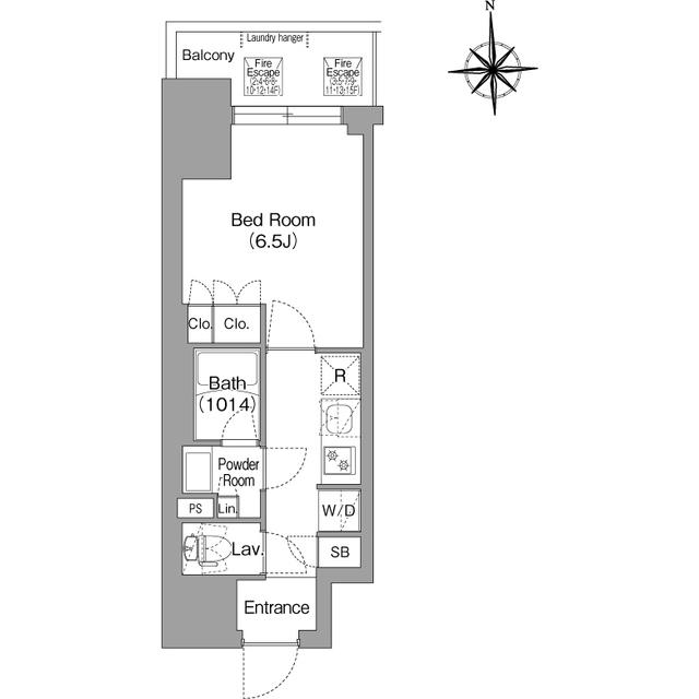 コンフォリア・リヴ博労町一丁目Q(1K/4階)の間取り写真