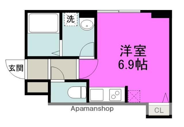 メゾン田中ー海老江2(ワンルーム/1階)の間取り写真