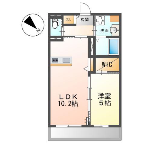 SUITE TERRACE RELIER スウィートテラス ル(1LDK/2階)の間取り写真