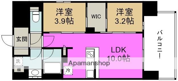 ソルレヴェンテ新梅田(2LDK/3階)の間取り写真