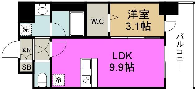 ミラージュパレス大阪ドームPROSPER(1LDK/12階)の間取り写真