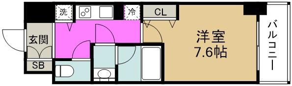 ミラージュパレス大阪ドームPROSPER(1K/4階)の間取り写真