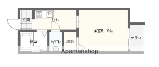 寝屋川菊池ハイツ(1K/1階)の間取り写真