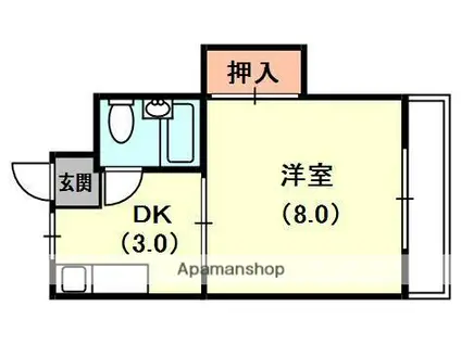 中川マンション(1DK/1階)の間取り写真