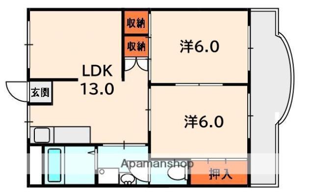 レジデンス松栄1(3DK/7階)の間取り写真