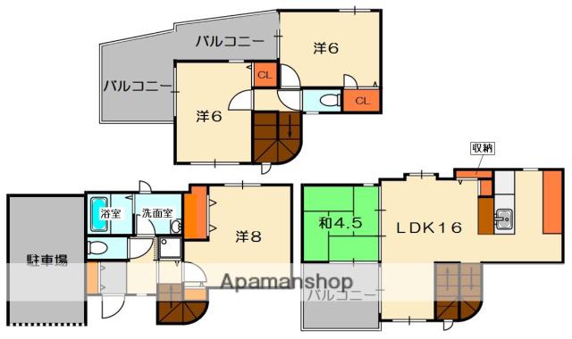 シティーフラッツ交野(4LDK)の間取り写真