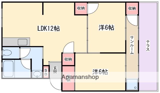 カルムイン香里園(2LDK/1階)の間取り写真