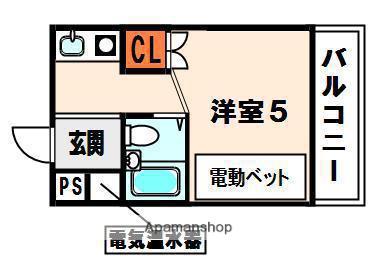 PAL HOUSE K(1K/2階)の間取り写真