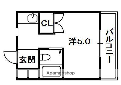PAL HOUSE K(1K/2階)の間取り写真