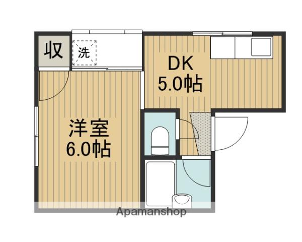 ブーゲンビリア(1DK/4階)の間取り写真