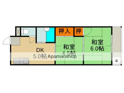 マインドハイツ平尾(2DK/2階)の間取り写真