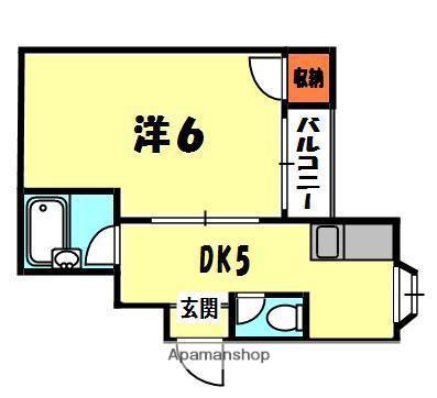 下木田マンション(1DK/3階)の間取り写真