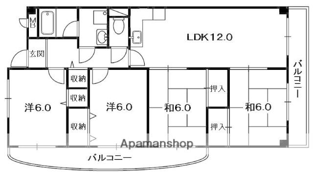 BELONG枚方東2番館(4LDK/2階)の間取り写真