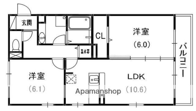レバータ北通(2LDK/2階)の間取り写真