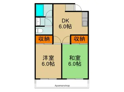 松吉マンション(2DK/2階)の間取り写真