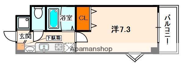 イデアルコートⅢ(1K/1階)の間取り写真