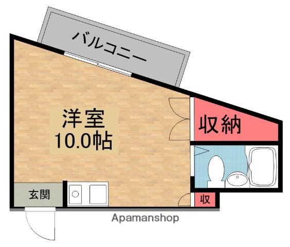 牧野ビル(ワンルーム/4階)の間取り写真
