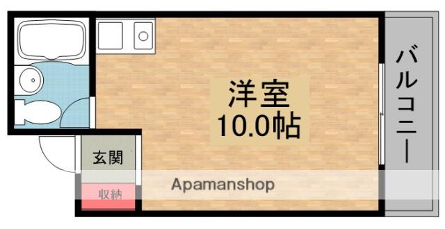 牧野ビル(ワンルーム/4階)の間取り写真