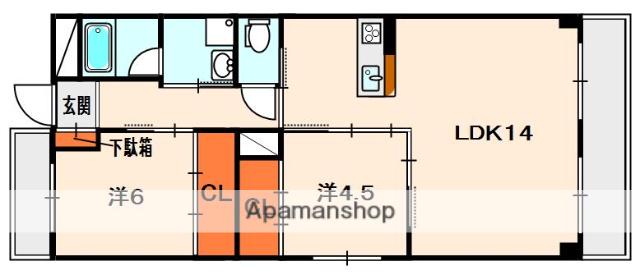 グリーンパークくずは(2LDK/1階)の間取り写真