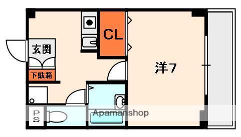 アルページュ21(1K/1階)の間取り写真