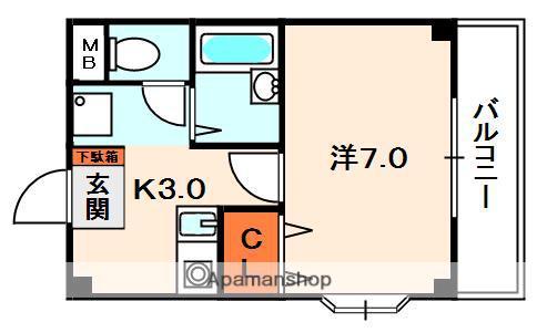 アルページュ21(1K/1階)の間取り写真