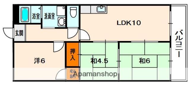 ウィスタリア(3LDK/4階)の間取り写真